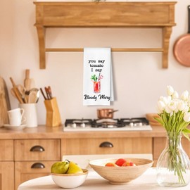 ArtisaEura Funny Bloody Mary Cocktail Kitchen Towels, Gifts for Cocktail Lovers Dish Tea Bar Towels for Kitchen Bar Cart Decor, Bartender Gifts Decorative Hand Towels, 16x24 Inches