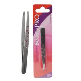 BeautyPRO Dazzle Me Pink Crystal Slant Tweezer