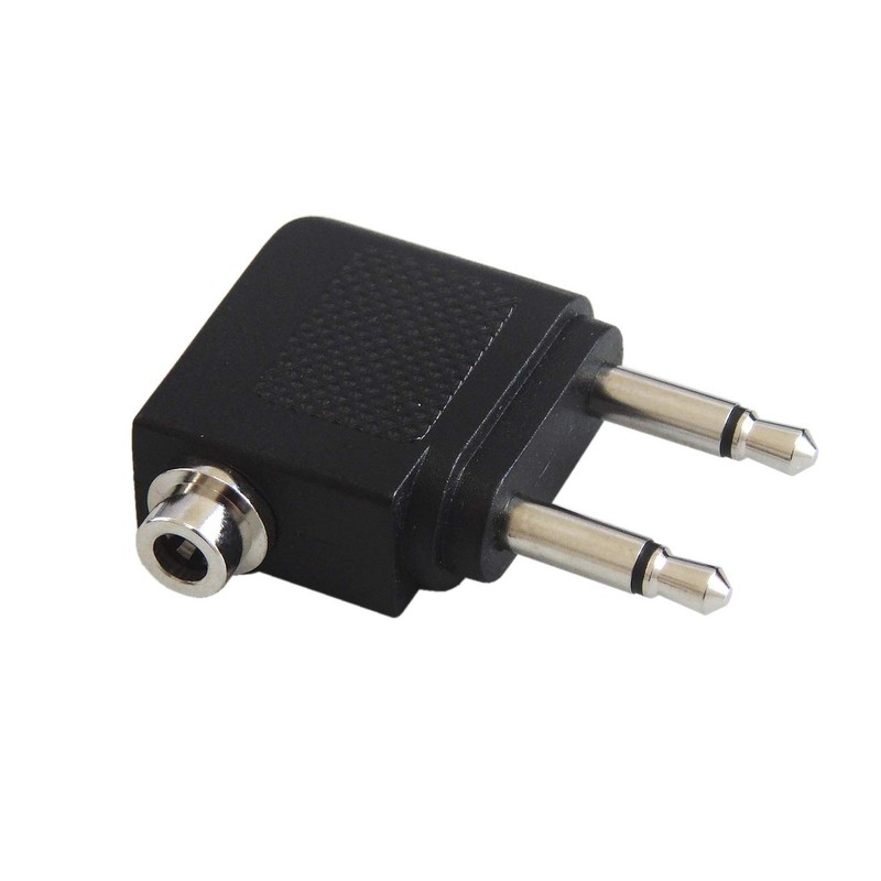 F-Factory PLG-2PMP-2P Airplane Earphone Jack Conversion Adapter, 3.5mm Dual Jack