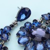 Kercisbeauty Statement Blue Crystals Dangle Drop Earrings Women Girls Rhinestones