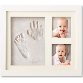METOY Baby Footprint Kit, Baby Foot and Hand Print Kit, Baby Keepsake Frame, Nursery Pictures Frames, Hand Print Mold Kit, New Mom Gifts, Baby Newborn Essentials Must Haves, Baby Shower Gifts