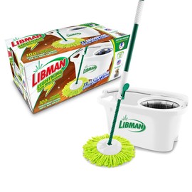 Libman Lightning Spin Mop System | Mop and Bucket with Wringer Set | Spin Mop | Mops for Floor Cleaning | Hardwood Floor Mop | 1 Total Mop Head Included