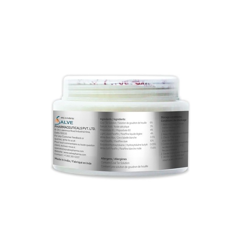 Salve Psoriasis Coal Tar Salicylic Acid - 100gm (3.52 Ounce)