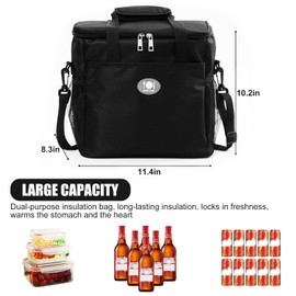 Poraceous Kühltasche Klappbare 16L, Kühlbox Tragbare Eistasche Faltbar, Thermotasche, Picknicktasche, Kühltasche, Isoliertasche, Lunch Tasche, Wiederverwendbar, Für Outdoor Reisen BBQ Camping