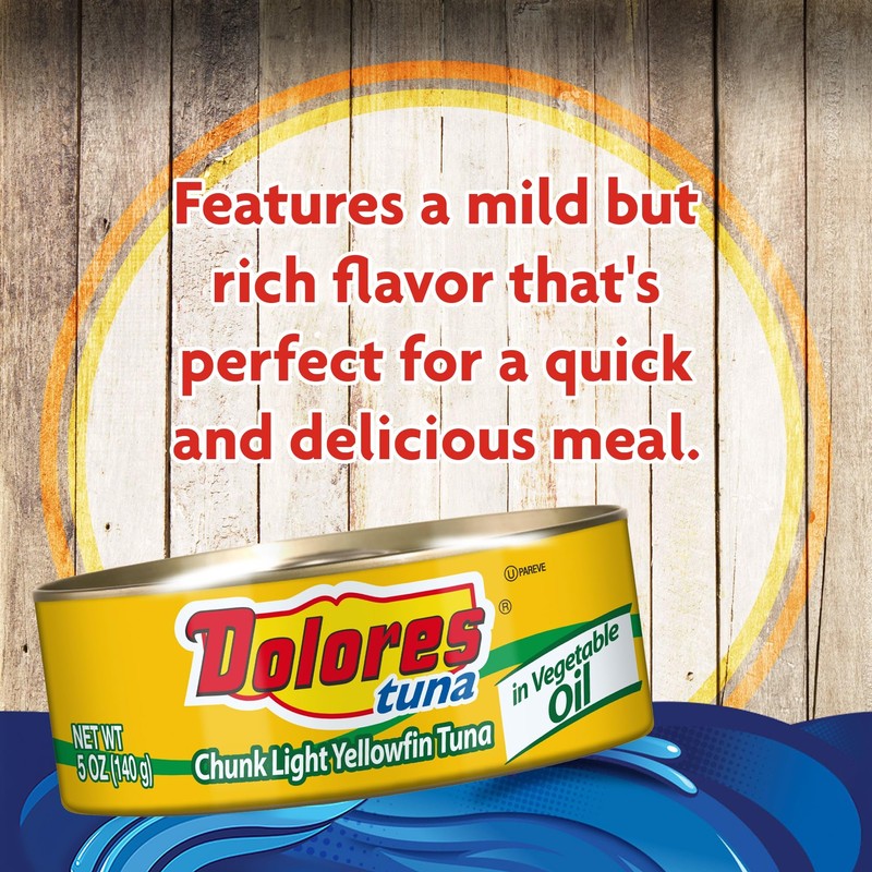 Dolores Tuna Chunk Light Yellowfin Tuna in Vegetable Oil,5 Ounce