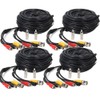 Henxlco 4 Pack 100ft Security Surveillance Camera Audio Video Power