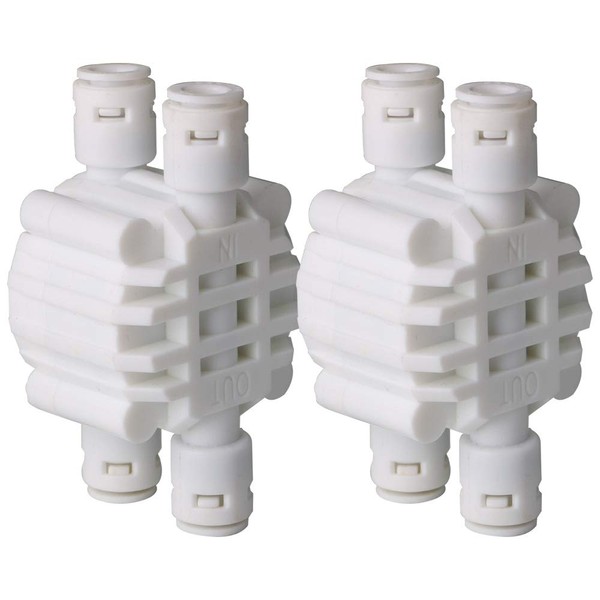 CESFONJER 2 Pack RO Reverse Osmosis Quick Connect Fittings, 1/4" Auto Shut Off Valve, (Any Water Supply System with Refrigerator Freezer Water Filter Plumbing Fittings or 1/4" Lldpe Water Pipe)