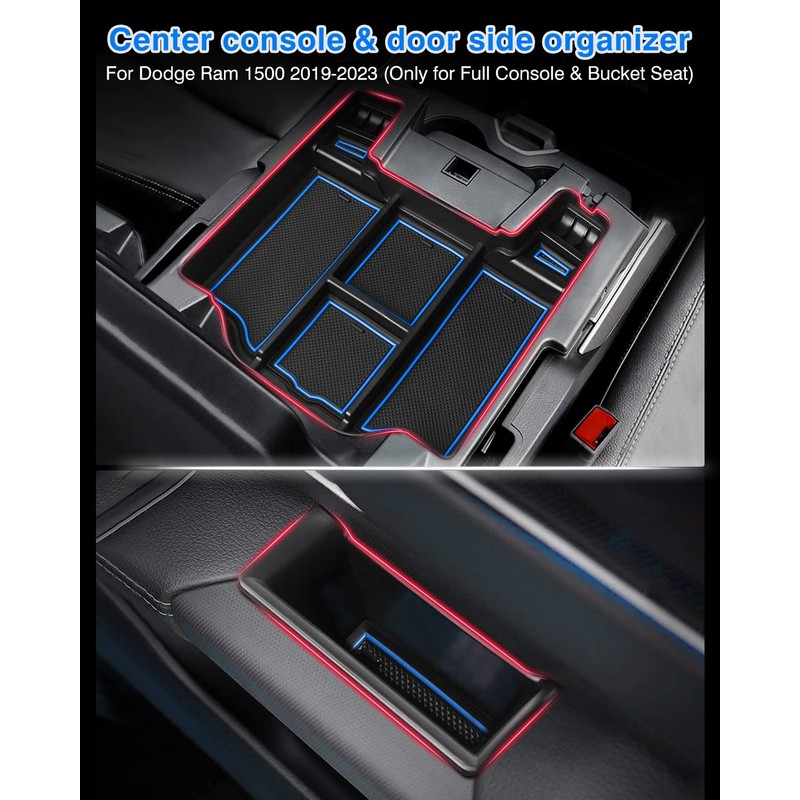 Karltys Center Console Organizer Tray Door Side Handle Storage Box