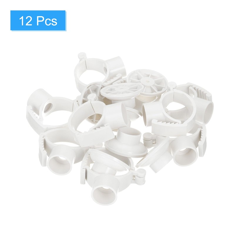 QUARKZMAN Pack of 12 PVC Pipe Clamps with Base, Suitable