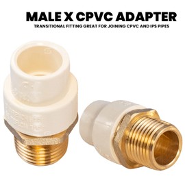 Everflow Supplies BRCPM034-NL 3/4" Adapter Fitting with a Brass Male and a CPVC Connect