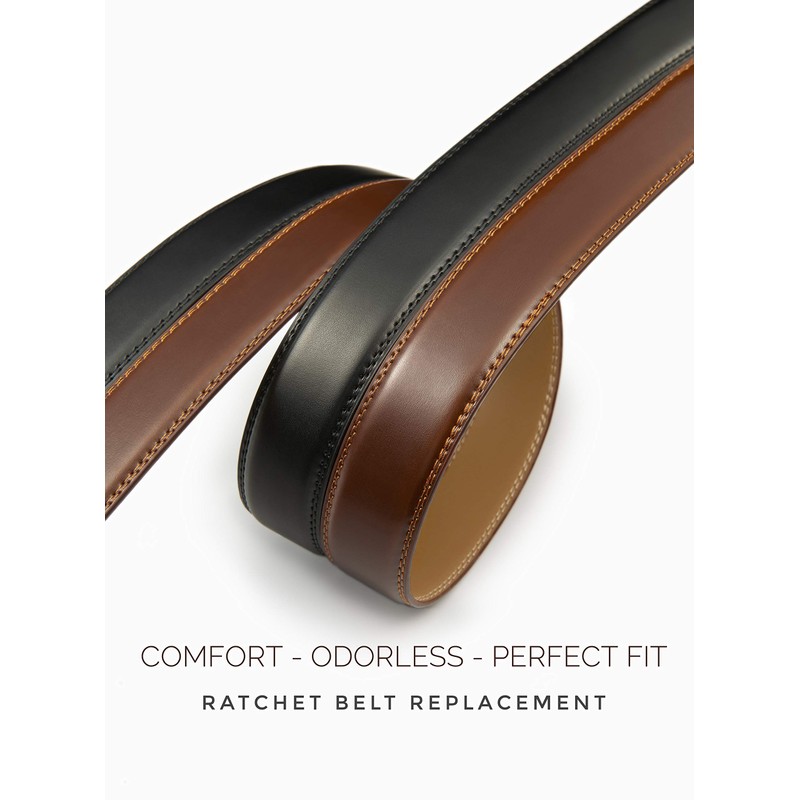 CHAOREN Ratchet Belt Replacement Strap 1 3/8”, Leather Belt Strap