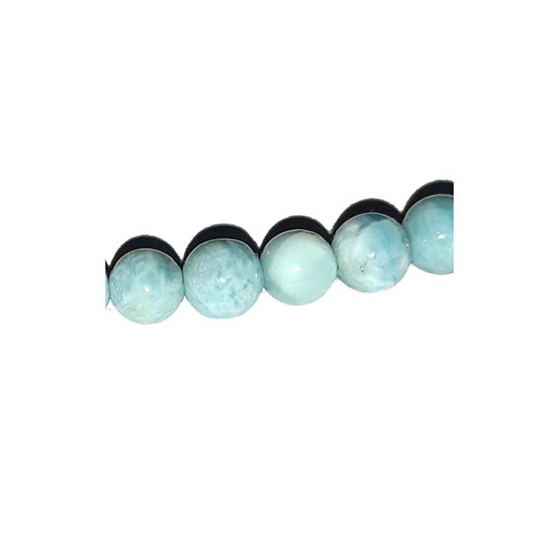 Larimar Armband, Edelstein Kugelarmband Larimar Stein 5 mm für Damen