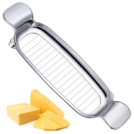 Dreyoo 1 Pc Butter Slicer Cutter Stainless Steel, 16 Pcs Sharp Stainless Steel Wires for Portion Control, Butter Slicer Cutter Cheese Slicer with Portable Grip for Butter, Cheese, Fruit, Baking