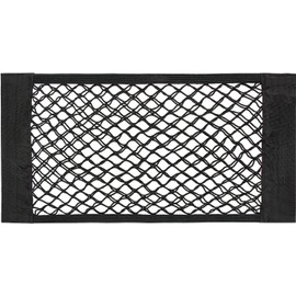 Universal Storage Bag Pocket Cage Auto Organizer Car Back Rear Mesh Trunk Seat Elastic String Net Wall Magic Sticker Seat Back Bag Car Storage Accessories Caddy (Black, 25 * 50CM)