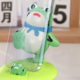 Frog Cell Phone Stand Holder for Desk, Plastic Cartoon Animal Smartphone Support, Compatible with All Mobile Phones