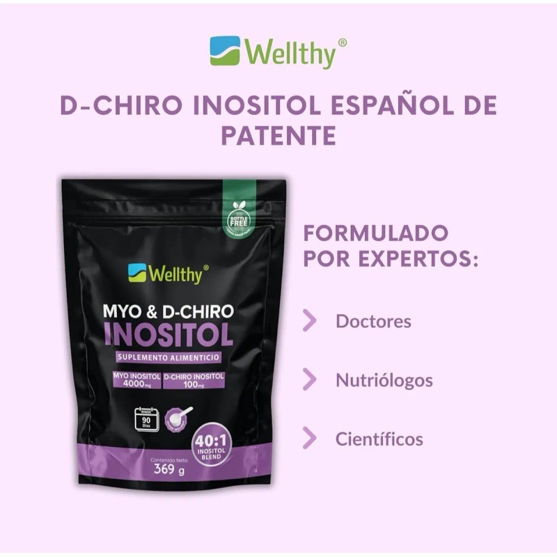 Myo Inositol Y D-chiro Inositol 369gr Wellthy 90 Servs 40:1