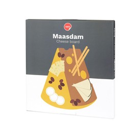 balvi Maasdam Cheese Plate Brown and Yellow Cheese Plate in Wedge Shape Made of Wood 1.8 x 28 x 30 cm