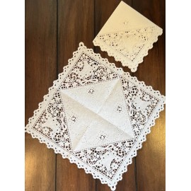 1 Artifacts vintage collection doily lace paper cocktail napkin decoupage