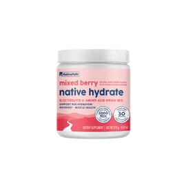 NativePath Hydrate, Zero Sugar, Electrolytes Powder with BCAAs, Mixed Berry Hydration, Keto & Paleo Friendly, 30 Servings