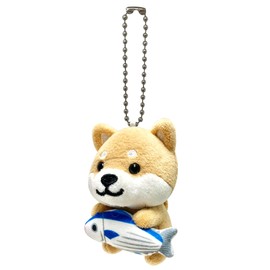 LamPlanning (Tabi Mame Series-6) Traveling Mameshiba Key Chain Mascot, Ball Chain, Back Charm, Cute, Fluffy, Dog, Shiba Inu, Mameshiba, Healing, Braun