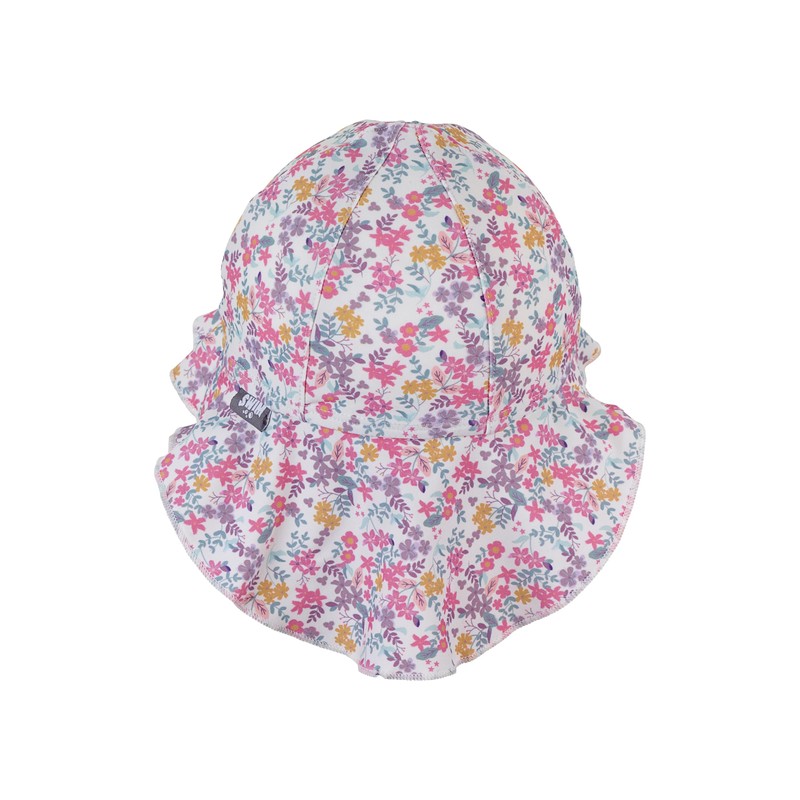 Sterntaler Girls' Peaked Cap Bathing Cap Flowers with Neck Protection