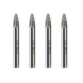 SF-1 Tree Shape Tungsten Carbide Rotary Burr, Double Cut Solid Carbide Rotary Burr Set 1/4" Shank,4pcs for Die Grinder Drill,Metal Carving, Polishing,Engraving,Drilling by LU&MN