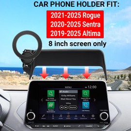 Phone Mount for Rogue 2021-2026/Sentra 2020-2026/Altima 2019-2026 | High-Grade ABS, 20 N55 Magnets, Compatible with MagSafe, 360° Rotation, for Rogue/Sentra/Altima 8-Inch Screens