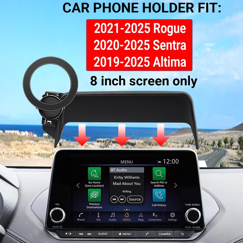 Phone Mount for Rogue 2021-2026/Sentra 2020-2026/Altima 2019-2026 | High-Grade ABS,