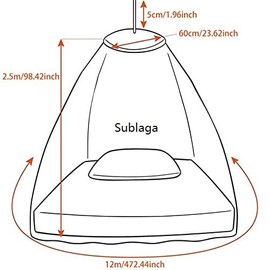 Sublaga Sublaga Round Mosquito Net for Bed, Large White Bed Canopy for Girls, Hanging Bed Net, Ideal for Bedroom Decorative, Travel with Storage Bag (Round)