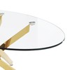 NIERN Glass Coffee Table with Chromed Legs, Oval Modern Living