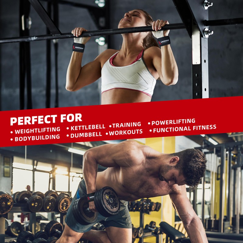 LOCONHA 2 Pair Lifting Straps for Weightlifting, Bodybuilding, Strength Training