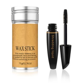 Hair Wax Stick Set for Flyaways Slick Back – Includes Wax Stick for Hair, Hair Finishing Stick – Hair Styling Products for Women, Taming Frizz & Creating Sleek Styles (2P-Black)