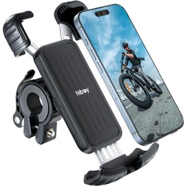 Hiboy Bike Phone Holder, 360° Rotatable Universal Motorcycle Phone Mount, Wrap Anti Shake Bicycle Scooter Handlebar Phone Clip for 5.1-6.8" Cellphone