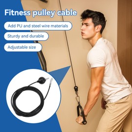 Cyrank Fitness Pulley Cable, Robust Steel Gym Wire Rope, Adjustable Workout Replacement Cable for Home Gym Cable Pulley Machine Accessories (4 Metres)