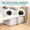 Bamboo Under Bed Storage Containers- Underbed Organizer with Wheels with