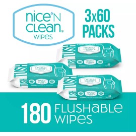 Nice 'N Clean 60 X Nice N Clean Toallitas Húmedas Desechables Naturales