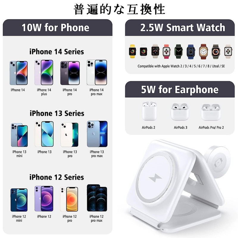 2024 Newest Wireless Charger, 15W, 3 in 1 Rapid Charging