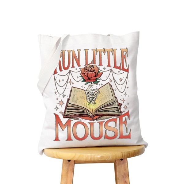 WCGXKO Dark Romance Gift Run Little Mouse Canvas Shopping Bag