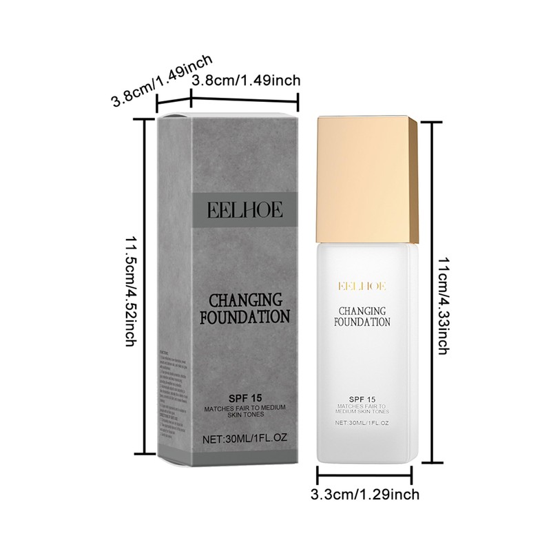 Erinde Foundation Colour Changing, Colour-Changing Foundation for Mature Skin, Concealer