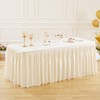 3 Pack Ivory Polyester Table Clothes for 6 Foot Rectangle