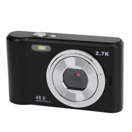 2.7K Digital Camera, Digital Camera Point and Shoot Camera 2.4 Inch IPS Screen 8X Digital Zoom Compact Autofocus Vlogging Camera with Flash for Kids Students (Black)