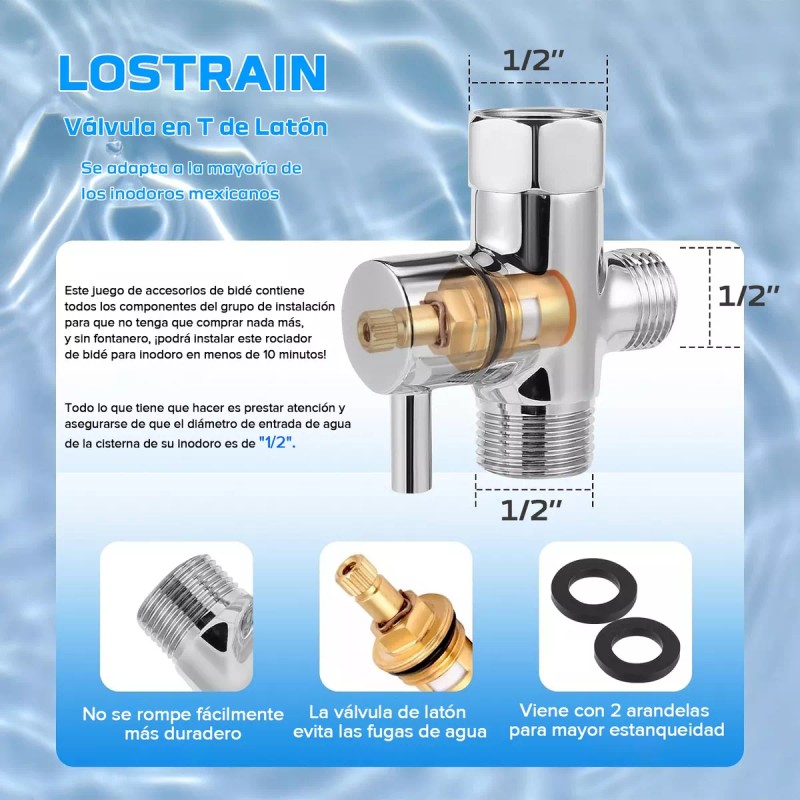 Lostrain Rociador De Bidé Inodoro Acero Inoxidable Bidet Baño Accesor