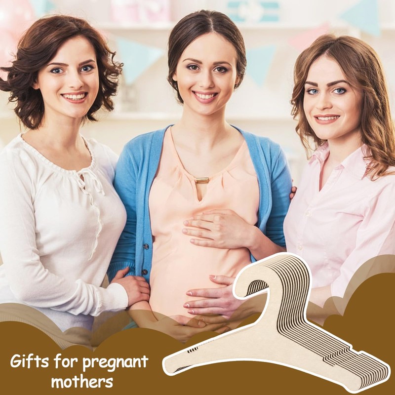 12Pack Wooden Baby Clothes Hangers, 9inch Baby Wooden Hangers for