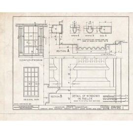 Historic Pictoric : Blueprint HABS NY,30-Want,1- (Sheet 7 of 14) - Jackson Jones Homestead, Merrick Road, Wantagh, Nassau County, NY 24in x 18in