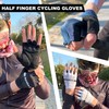 RURALIZM Half Finger Cycling Gloves with Reflective Logo, Anti-Slip Silicone