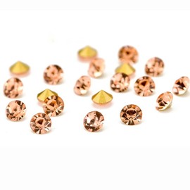 Blausky Pack of 1440 Pointed Back Cabochons Diamond, Glitter Stones, Faceted Glass Rhinestones, Small Loose Stone Beads for Ring, Nail Art, Craft, Earrings, DIY Jewellery, Champagne, 1.7 mm