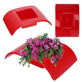 KADAX Ikebana Plastic Ikebana Vase Flower Pot Flower Bowl Japanese Sunflower Holder Ikebana Flower Vase Flower Arrangements (L:19.2cm, Red)