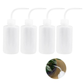 Set of 4, Round Cleaning Bottle, 8.5 fl oz (250 ml), Poly Cleaning Bottle, Chemical Cleaning Bottle, Purulent Plug, Tonsils Removal, Nose Gargle, Cleaning Between Teeth, Watering Bottle, Succulent
