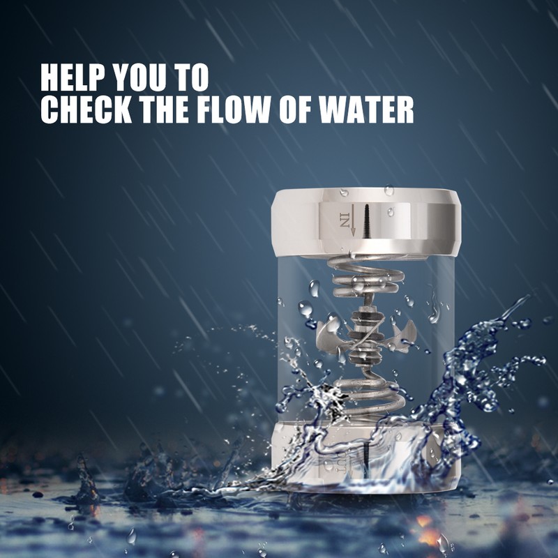 G1/4 Threaded Computer Water Cooling System Flow Meter Indicator Metal