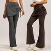 Women's Shirring Hip Cover Bootcut Yoga & Pilates Pants (1pc) Pants Brown/M